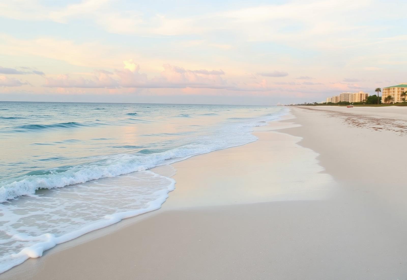 Deerfield Beach shoreline at golden hour